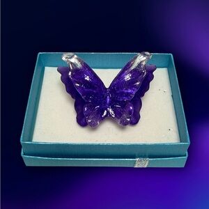 Hand Crafted Purple Butterfly Brooch
